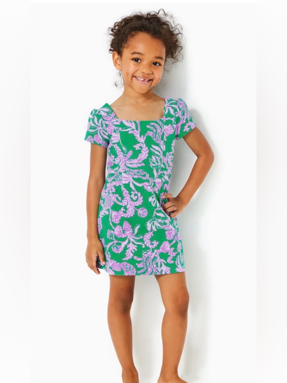 Lily Pulitzer Girls Mini Montrey Dress Salty sandbar size 8-10(large)